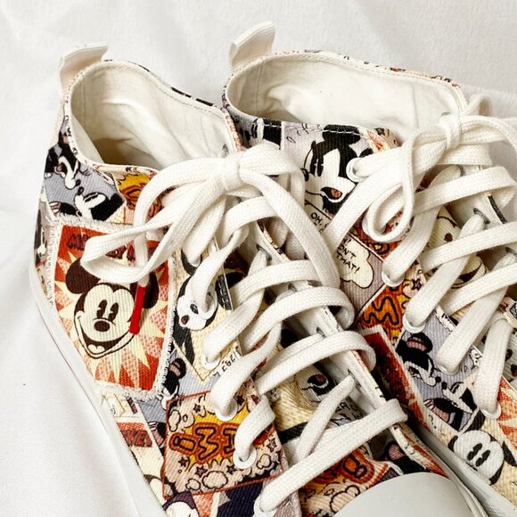 Disney Mickey Mouse Desigual High Top Sneakers SZ 41 / 10 - Picture 2 of 14